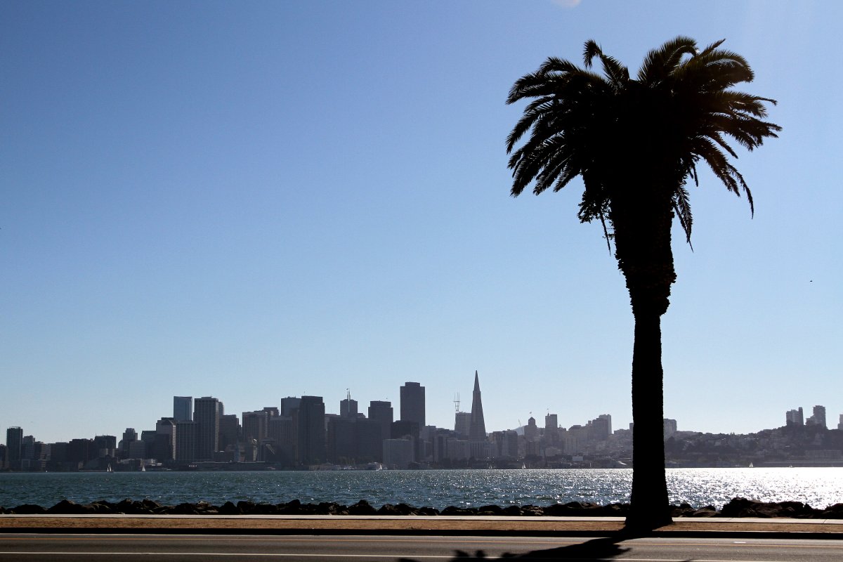 Wide view of the city skyline LA