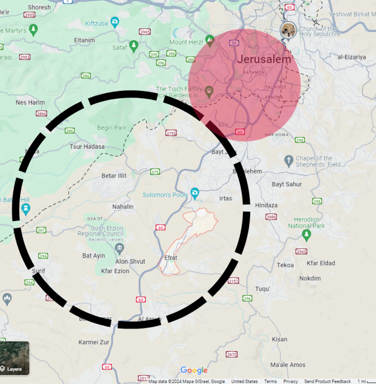 Map of Settlement in West Bank 