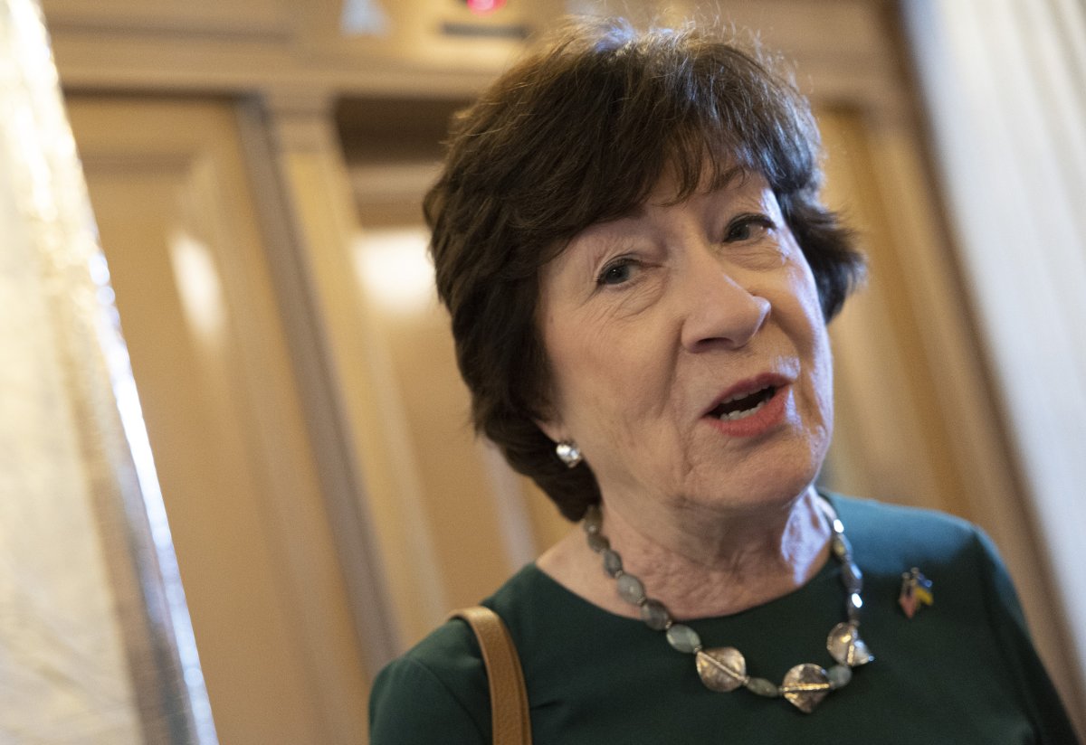 Susan Collins Talks to Reporters