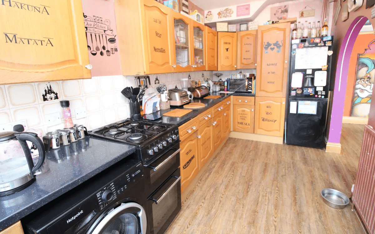 A Disney-themed house in Rhyl, Wales.