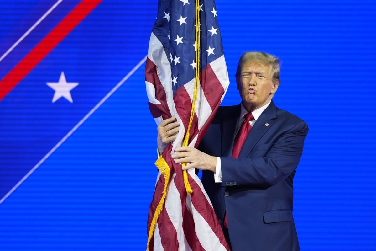 Donald Trump Appears to Violate U.S. Flag Code in Viral Clip