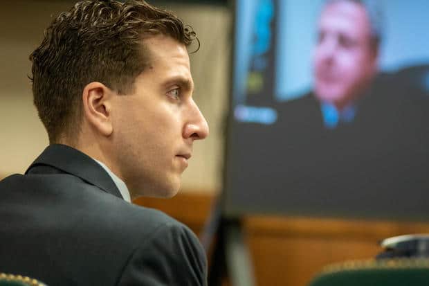 Bryan Kohberger listens during a hearing to overturn his grand jury indictment on October 26, 2023, in Moscow, Idaho. 