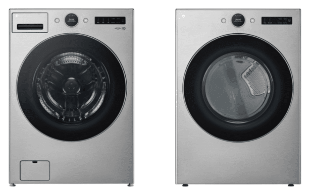 LG - 4.5 Cu. Ft. High-Efficiency Smart Front Load Washer with Steam and TurboWash 360 and 7.4 Cu. Ft. Smart Electric Dryer with Steam and Sensor Dry 