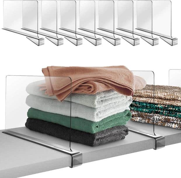 Hekmaden Acrylic Shelf Dividers for Closet Organization 