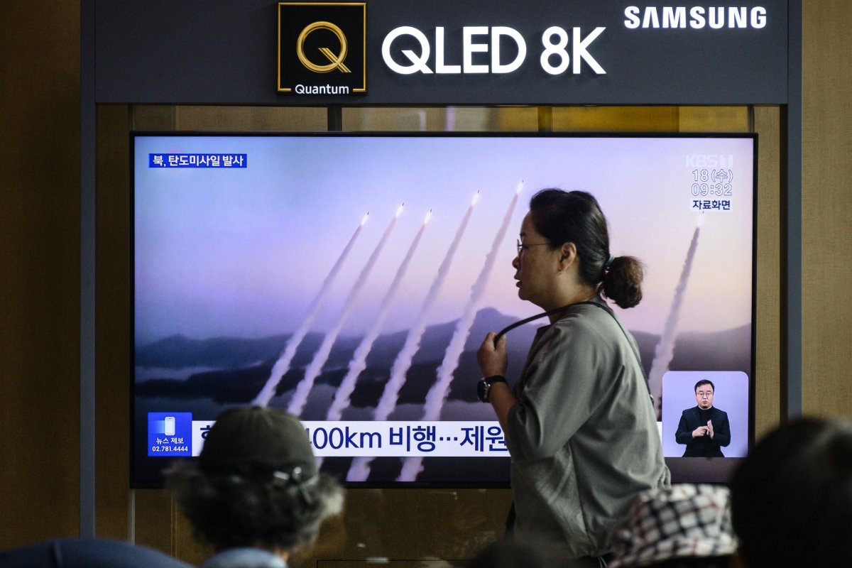 South Korean TV Broadcast Airs Missile Footage