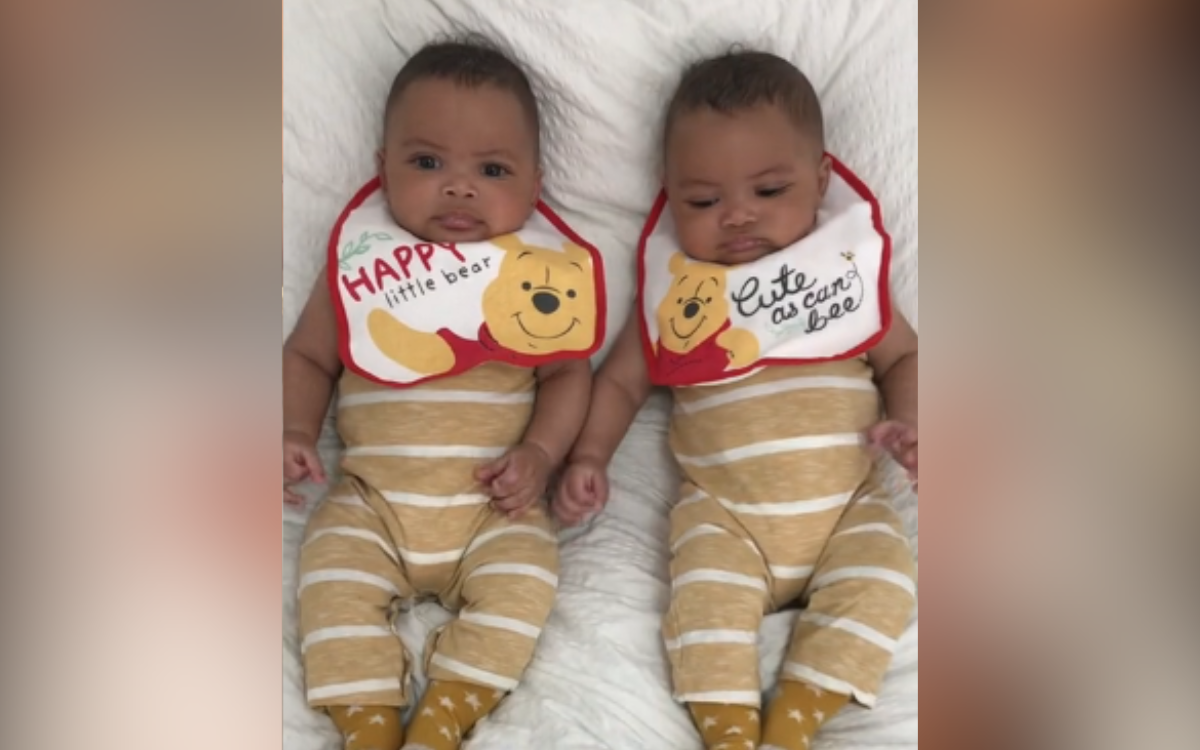 Theo and Roman Hassan as toddlers. 