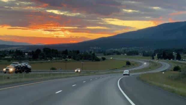 Interstate 90 running through Montana