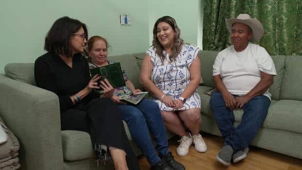 Cecilia Vega with Monica Camacho Perez and her family