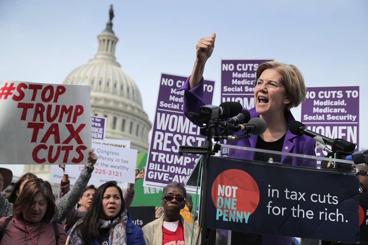 Elizabeth Warren Rallies Against Trump Tax Cuts