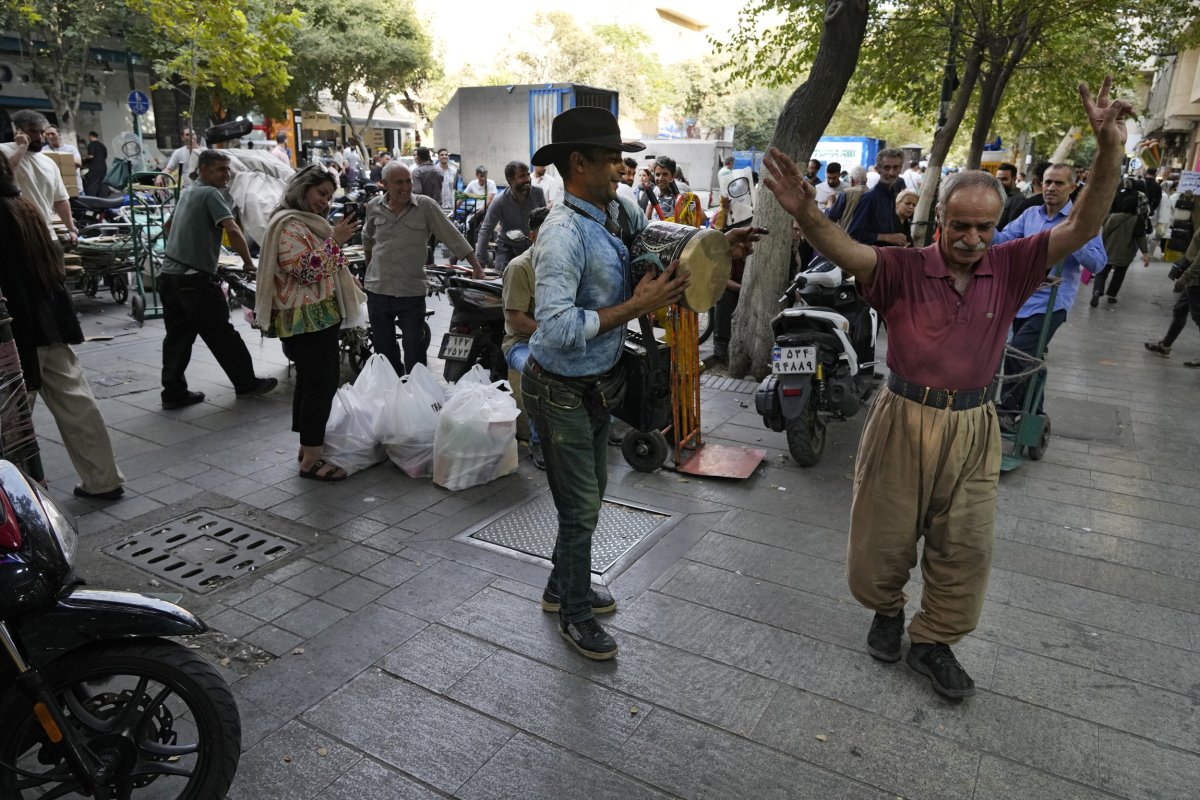 Iranian dances on street in Tehran