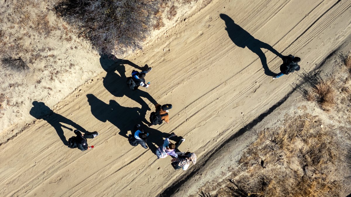 Migrants near US Mexico border