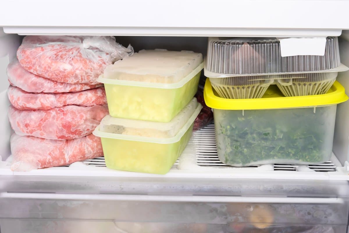 Stock image of full freezer.