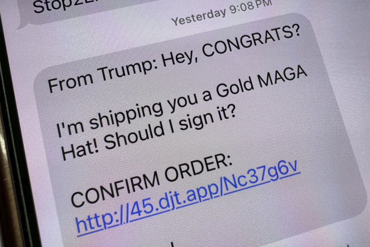 Text message from Donald Trump