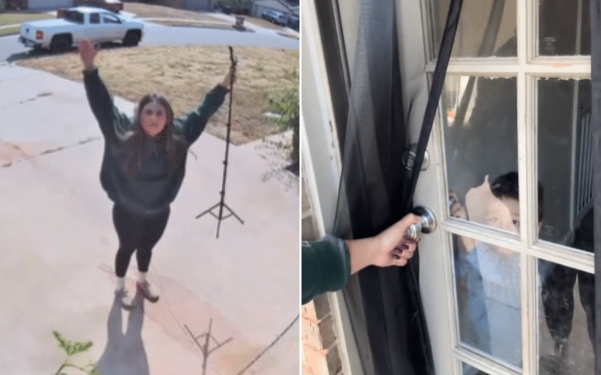 A woman was locked out the house.