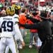 Police use pepper spray when brawl breaks out after Michigan upsets Ohio State