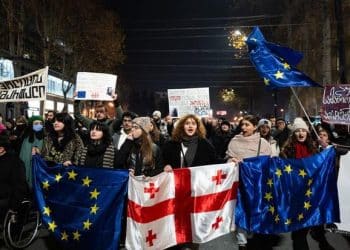 Violent protests in Georgia highlight battle over the country’s future