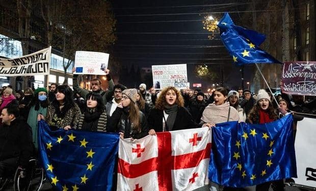 Violent protests in Georgia highlight battle over the country’s future