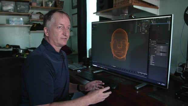 Lawrence Baitland with 3D model 