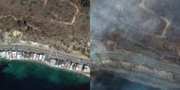 California wildfire before and after images show damage, but look out for fake pictures online