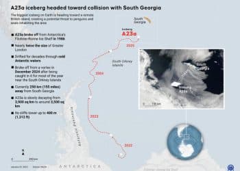 World’s biggest iceberg could collide with Antarctic penguin island