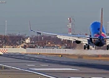 Video shows close call between plane, business jet at Chicago airport