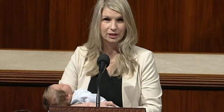 Congresswoman votes for bill with newborn in arms after proxy vote ban