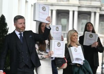 Right-wing influencers get binders labeled “The Epstein Files,” downplay contents