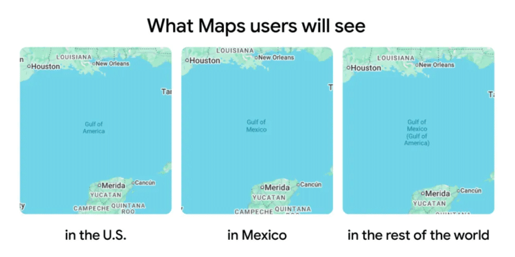 Google Maps now shows Gulf of Mexico as Gulf of America for U.S. users
