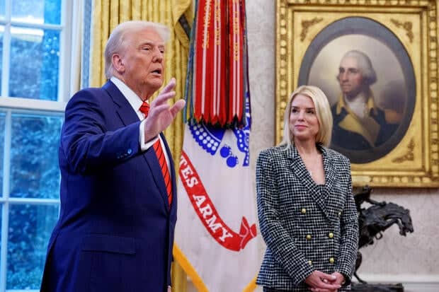 Pam Bondi Sworn In As Attorney General In The Oval Office 