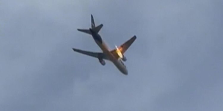 FedEx plane makes emergency landing with engine on fire after bird strike